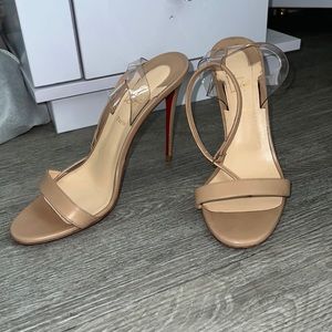 Christian Louboutin Jonatina 100 beige leather sandals 40